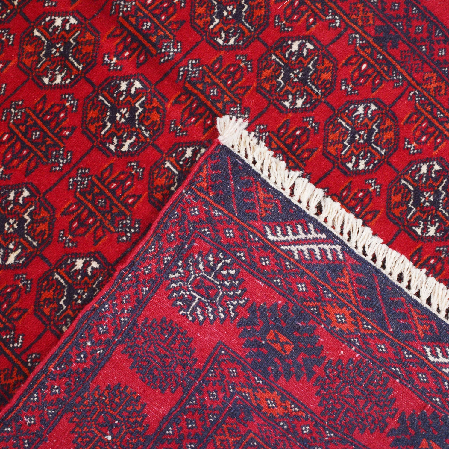 Bokhara Rug Handmade Vibrant Red Medallion 6' Runner