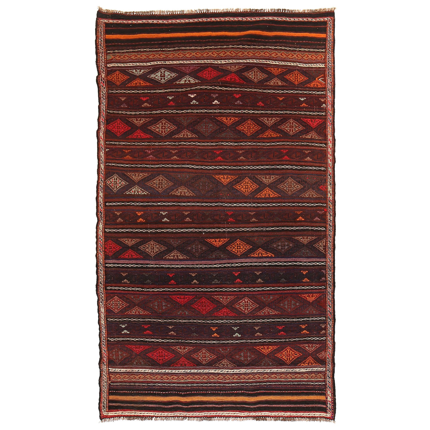 Laghari Kilim Area Rug Handmade Multi Geometric 5x8 ft