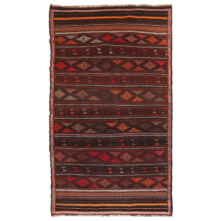 Laghari Kilim Area Rug Handmade Multi Geometric 5x8 ft