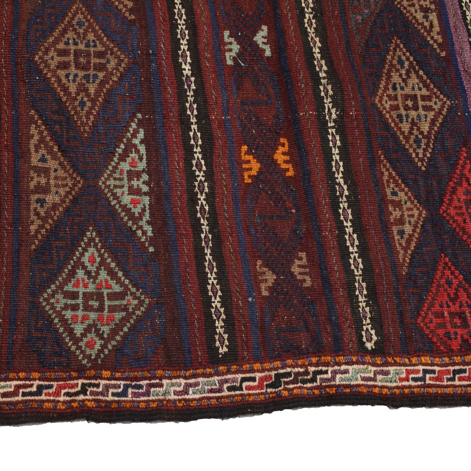 Laghari Kilim Area Rug Handmade Multi Geometric 5x8 ft