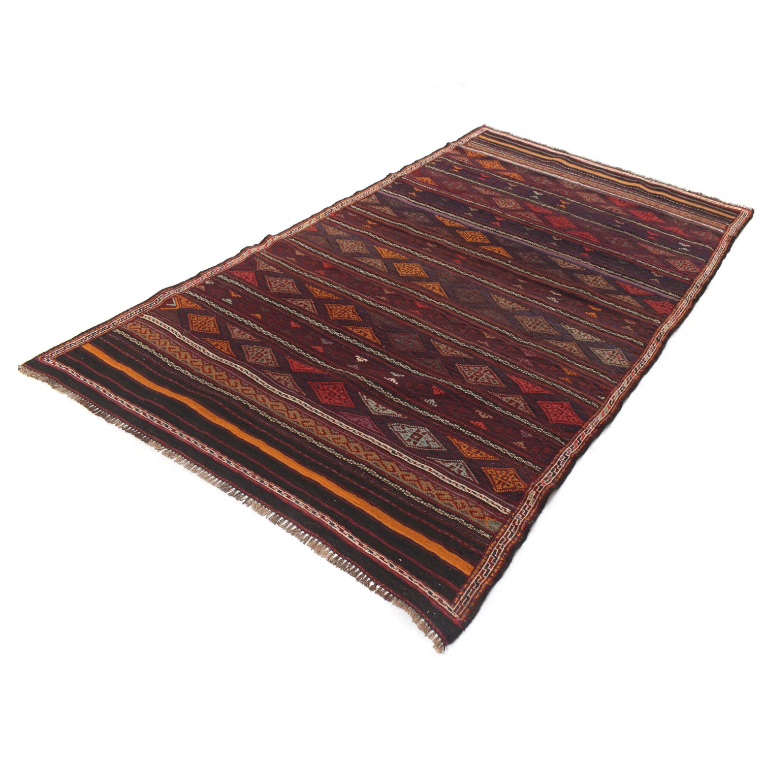 Laghari Kilim Area Rug Handmade Multi Geometric 5x8 ft