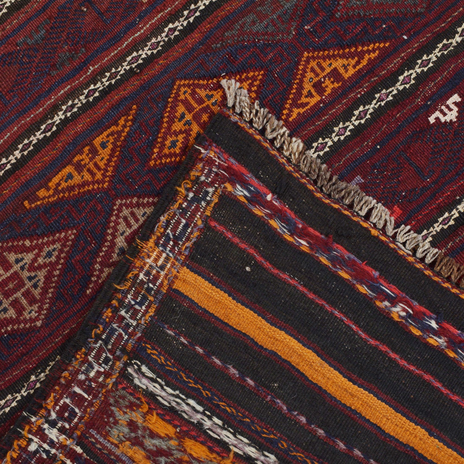 Laghari Kilim Area Rug Handmade Multi Geometric 5x8 ft