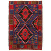 Baluchi Rug Handmade Blue Geometric 4x6 ft