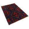 Baluchi Rug Handmade Blue Geometric 4x6 ft