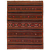 Laghari Kilim Area Rug Handmade Multi Geometric 4x7 ft