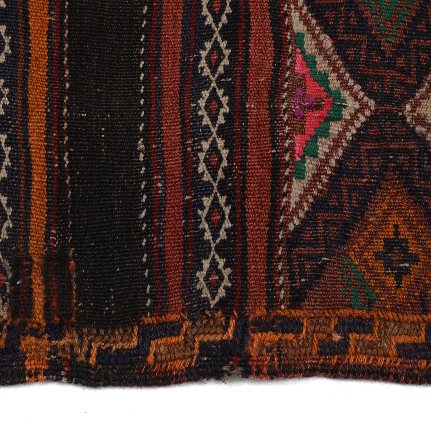 Laghari Kilim Area Rug Handmade Multi Geometric 4x7 ft