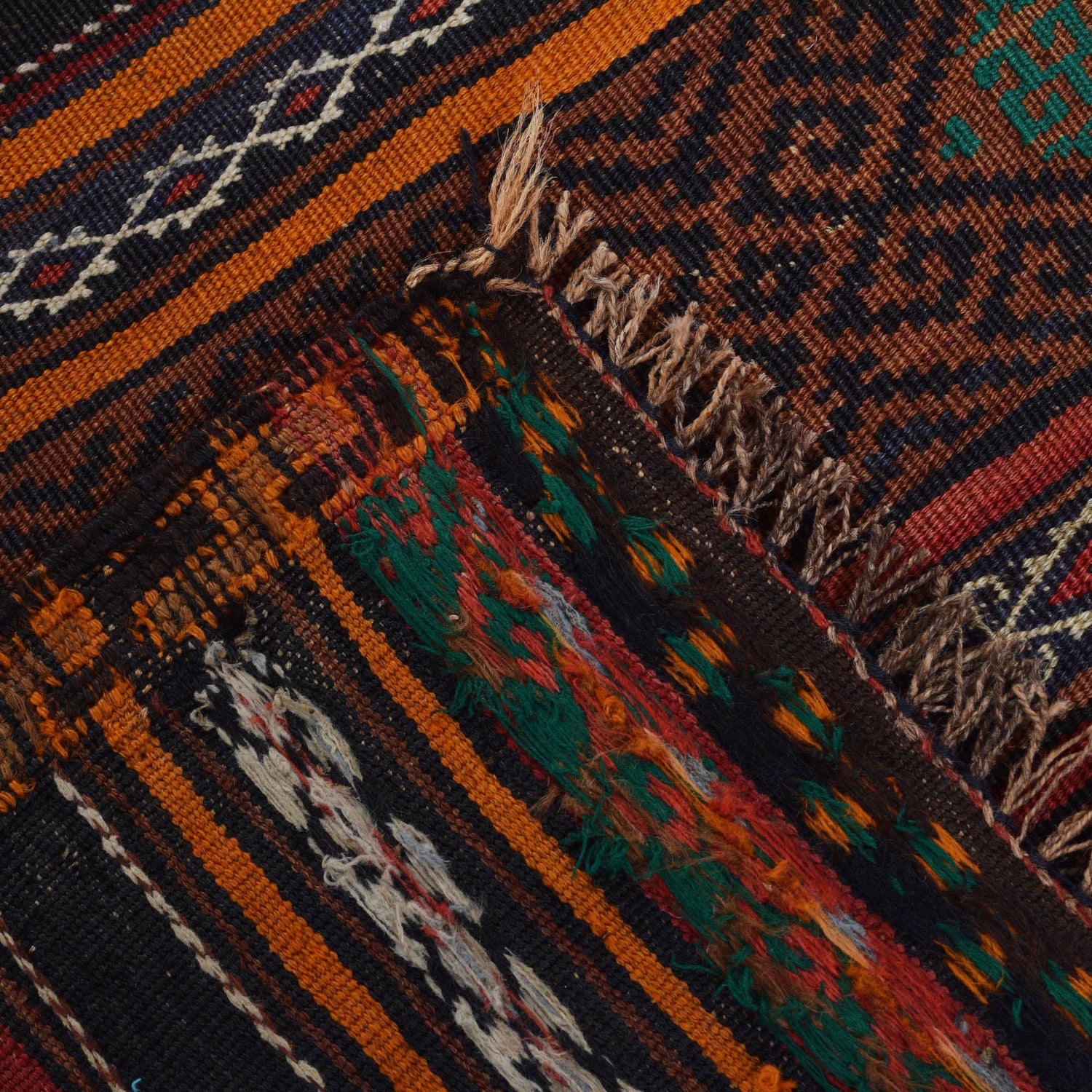 Laghari Kilim Area Rug Handmade Multi Geometric 4x7 ft
