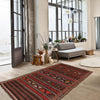 Laghari Kilim Area Rug Handmade Multi Geometric 4x7 ft