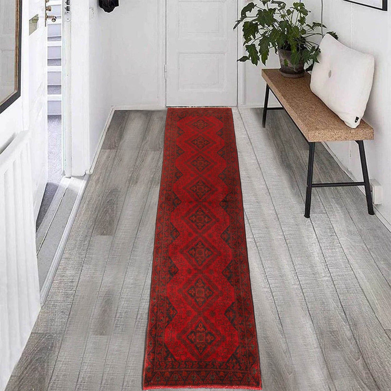 Khal Mohammadi Rug Handmade Red 10' Runner