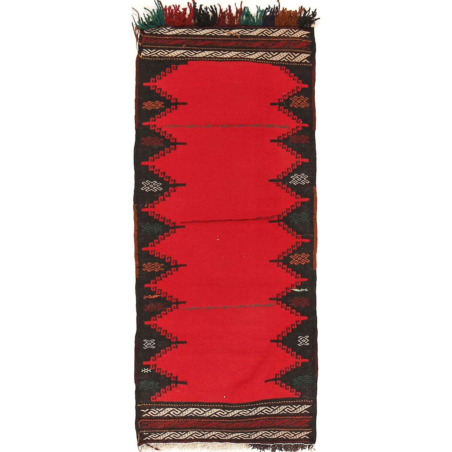 Table Sheet Runner Handmade Red Curvilinear 4' Runner
