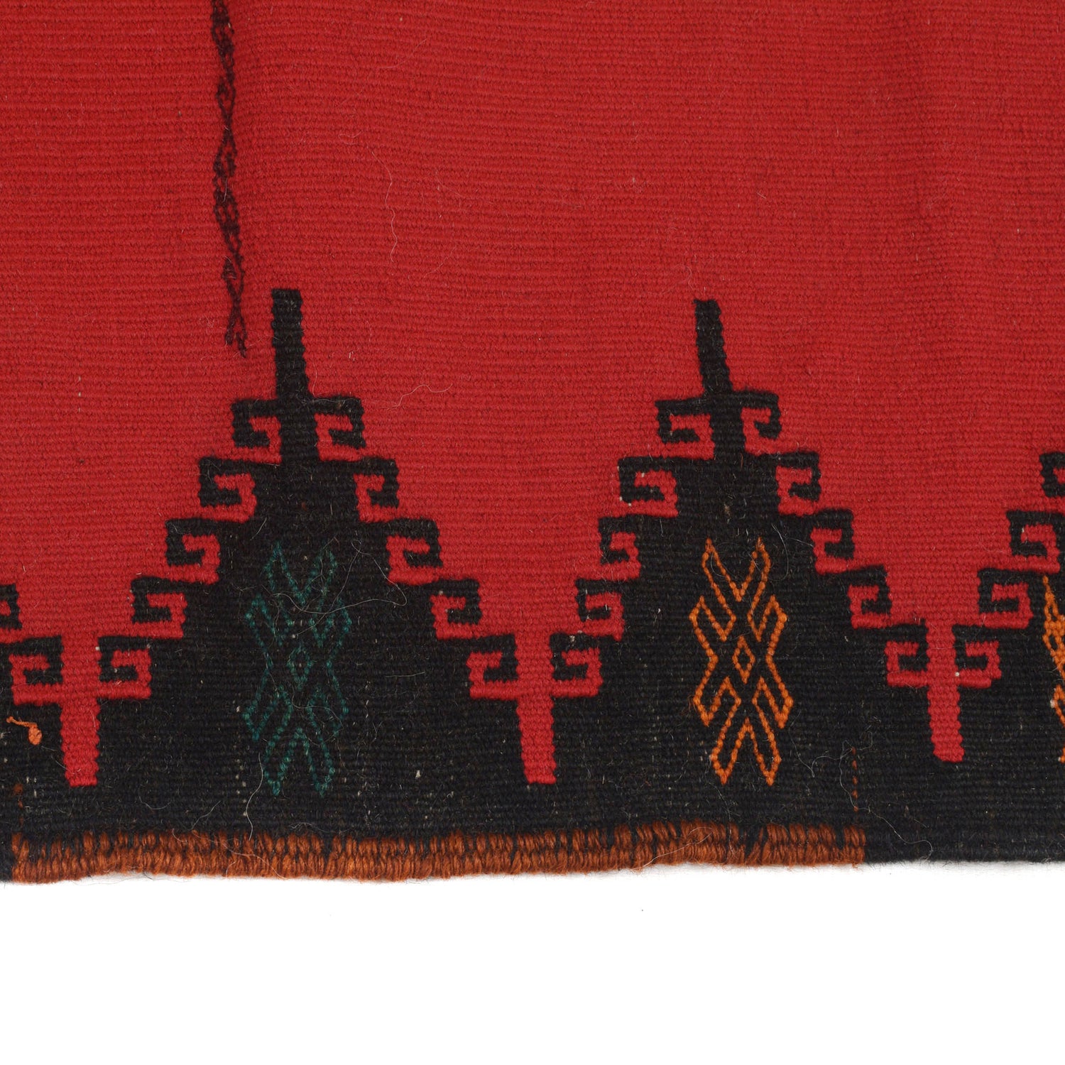 Table Sheet Runner Handmade Red Curvilinear 4' Runner
