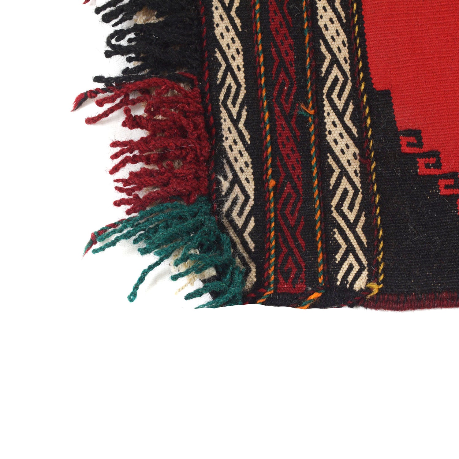Table Sheet Runner Handmade Red Curvilinear 4' Runner