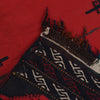 Table Sheet Runner Handmade Red Curvilinear 4' Runner