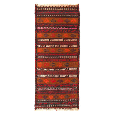 Table Sheet Area Rug Runner Handmade Brown Curvilinear 5'