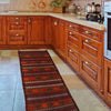 Table Sheet Area Rug Runner Handmade Brown Curvilinear 5'