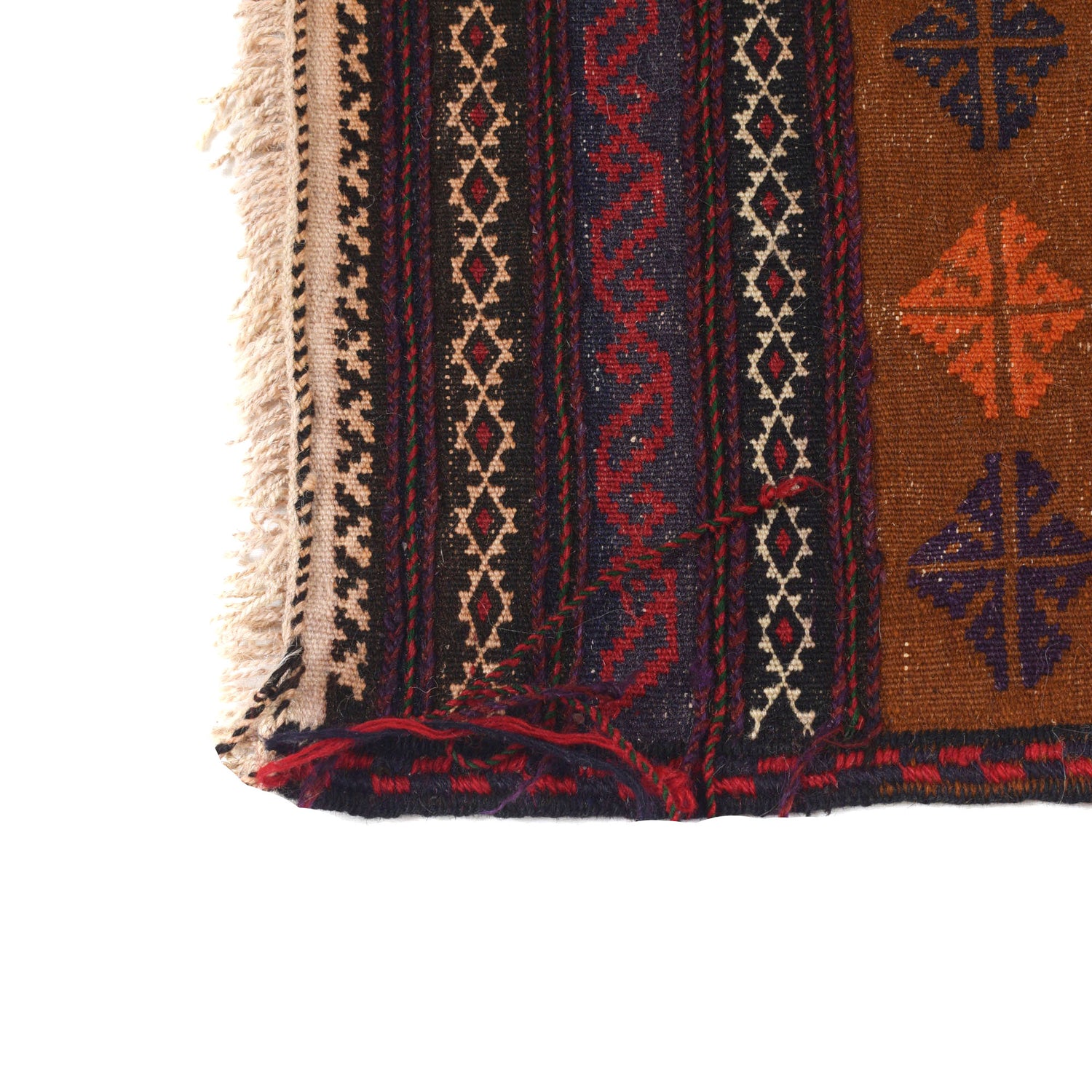 Table Sheet Area Rug Runner Handmade Brown Curvilinear 5'