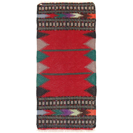 Table Sheet Runner Rug Handmade Multi Curvilinear 5' Runner