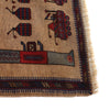 War Area Rug Handmade Brown Tank+ Riffle + Helicopter 2x4 ft