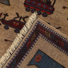 War Area Rug Handmade Brown Tank+ Riffle + Helicopter 2x4 ft