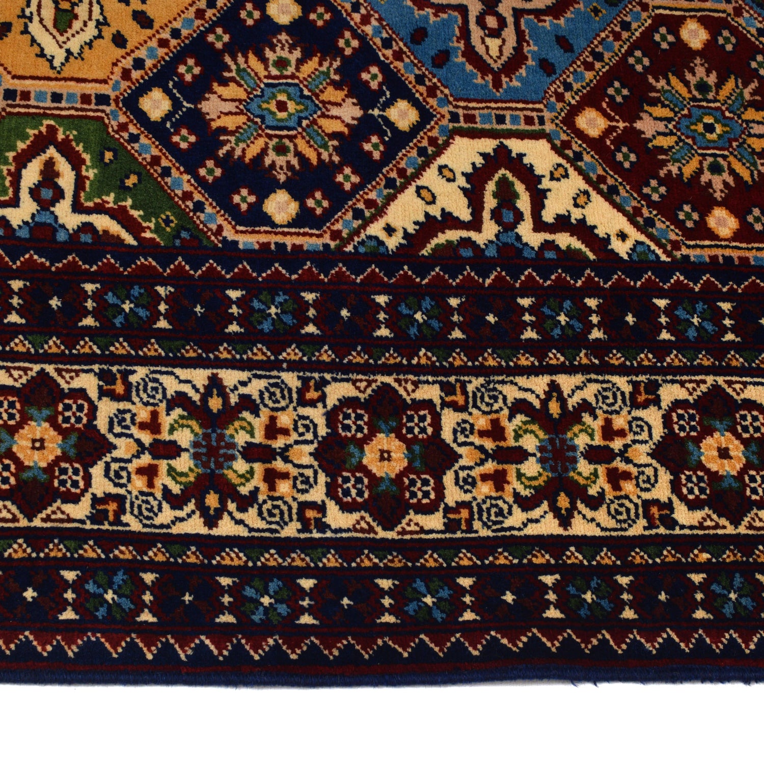 Oriental Area Rug Handmade Multi Geometric 4x7 ft
