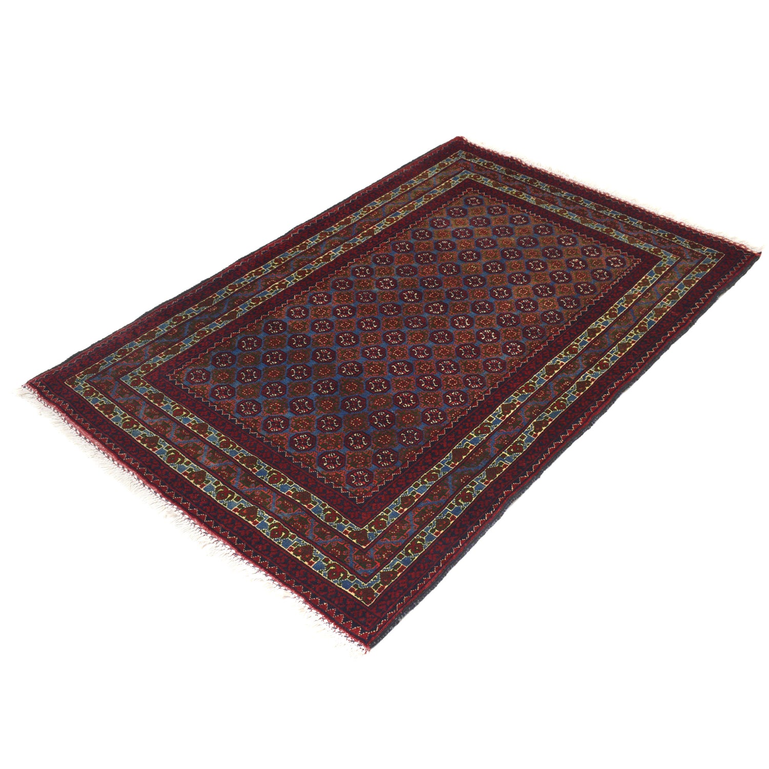 Khoja Roshnai Area Rug Handmade Navy Blue Floral 3x5 ft