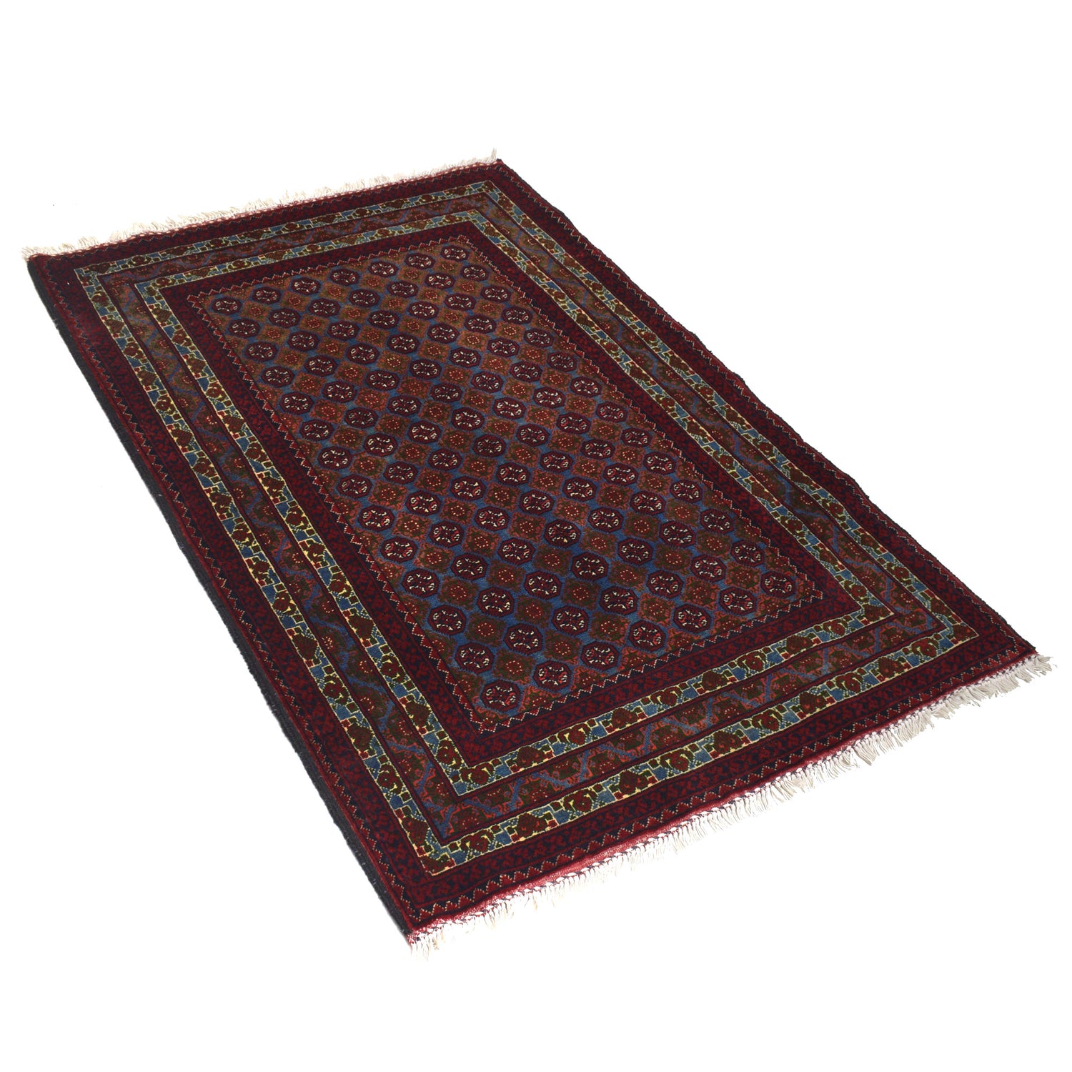 Khoja Roshnai Area Rug Handmade Navy Blue Floral 3x5 ft