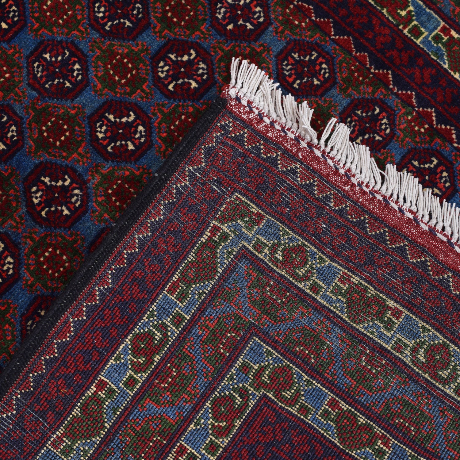 Khoja Roshnai Area Rug Handmade Navy Blue Floral 3x5 ft