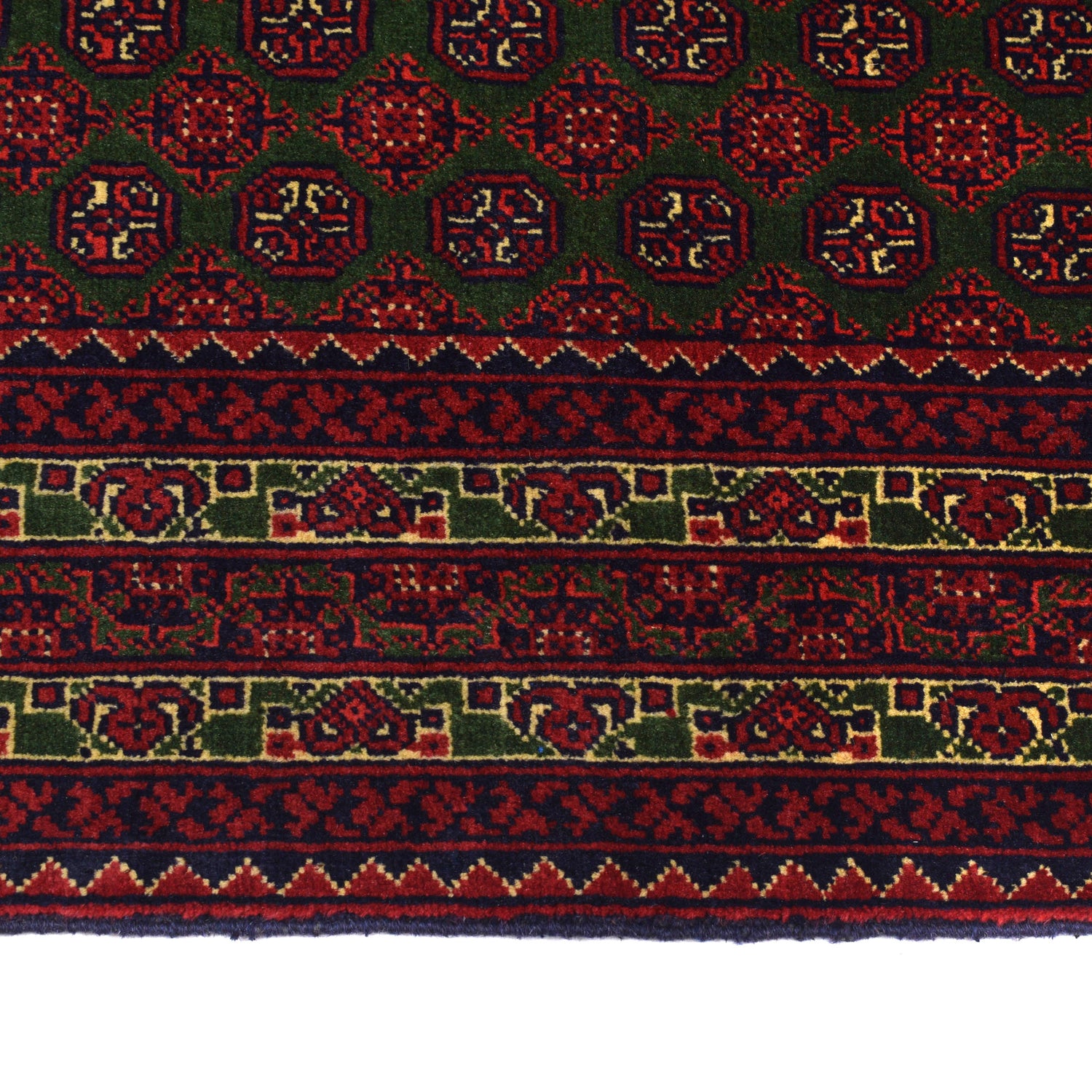 Khoja Roshnai Area Rug Handmade Dark Green Floral 3x5 ft