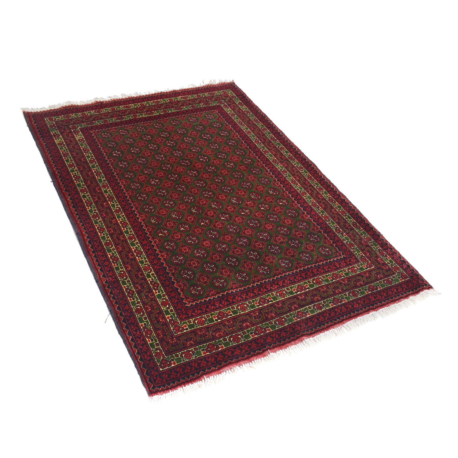 Khoja Roshnai Area Rug Handmade Dark Green Floral 3x5 ft