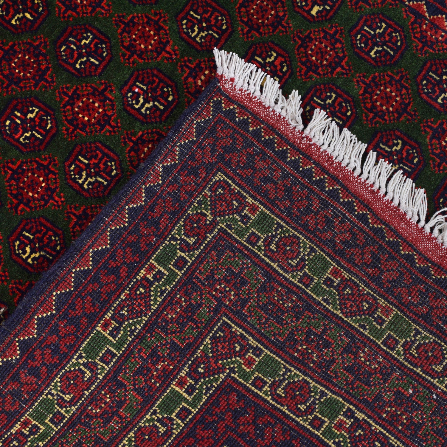 Khoja Roshnai Area Rug Handmade Dark Green Floral 3x5 ft