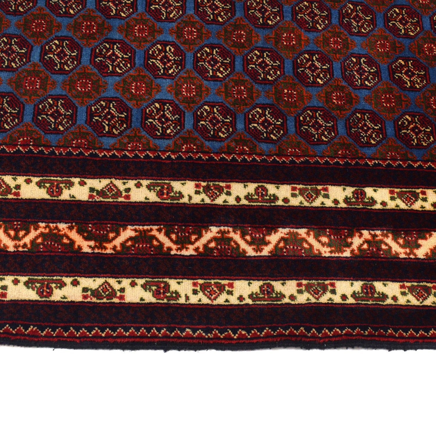 Khoja Roshnai Area Rug Handmade Navy Blue Floral 3x5 ft