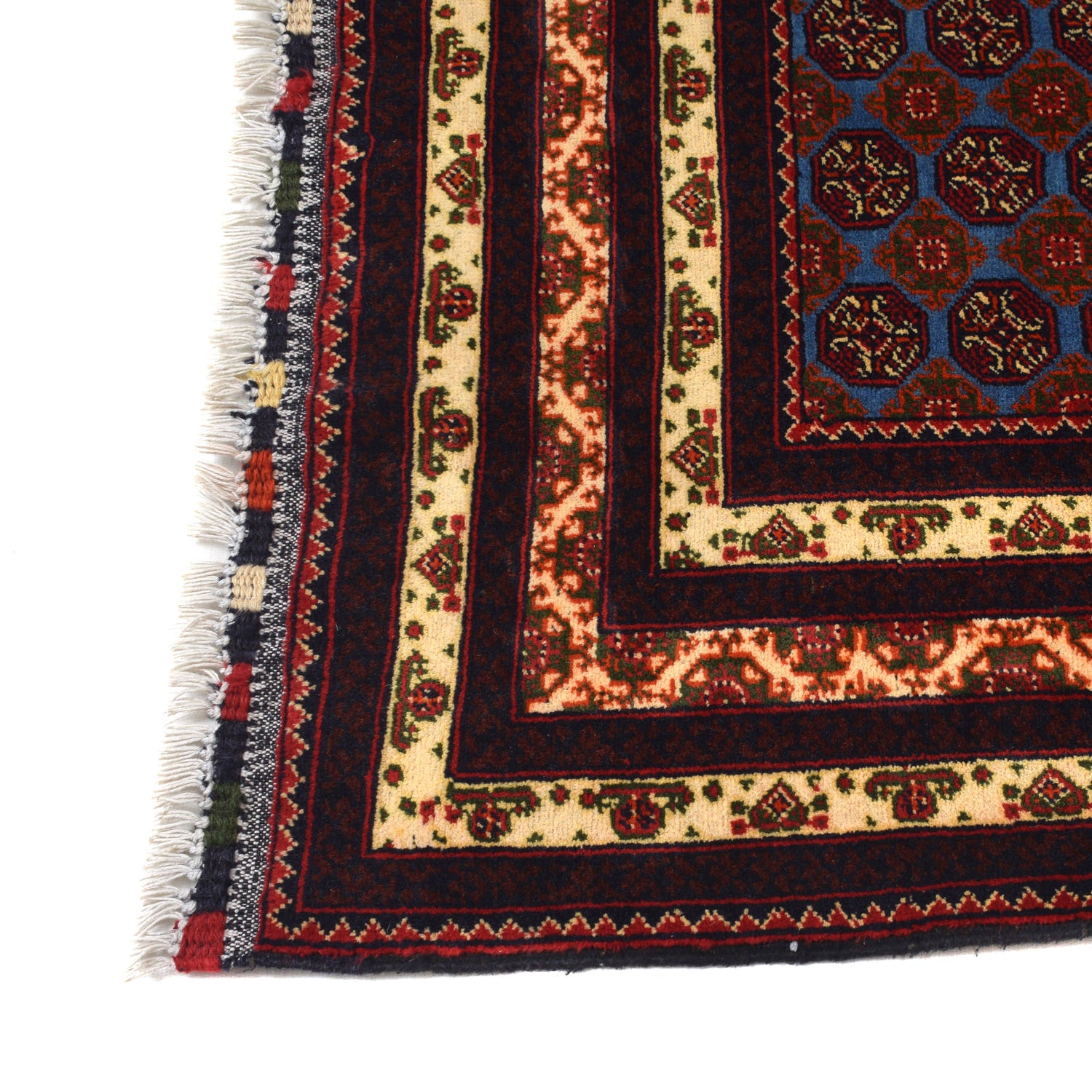 Khoja Roshnai Area Rug Handmade Navy Blue Floral 3x5 ft