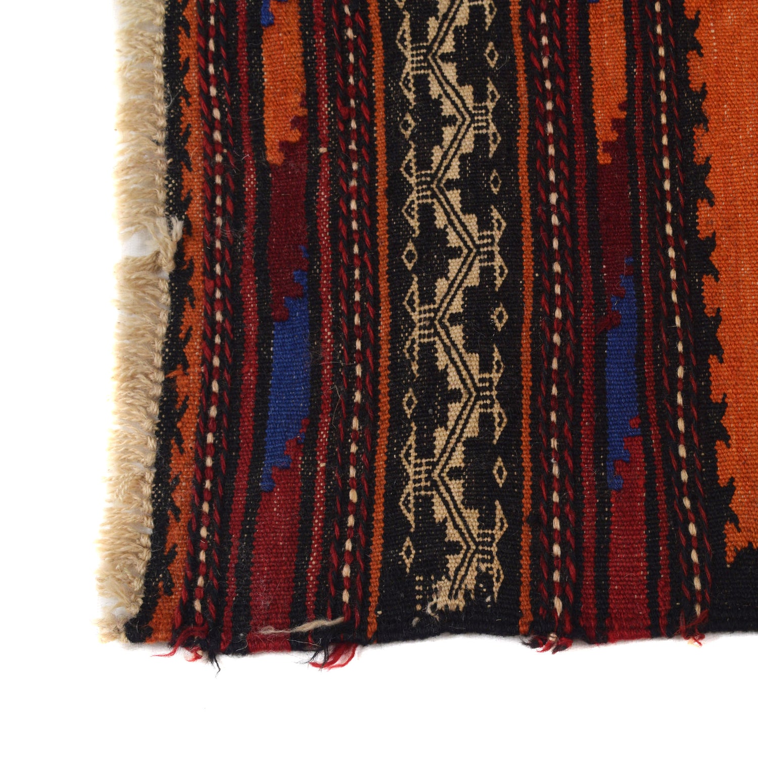 Table Sheet Area Rug Runner Handmade Orange Curvilinear 5'