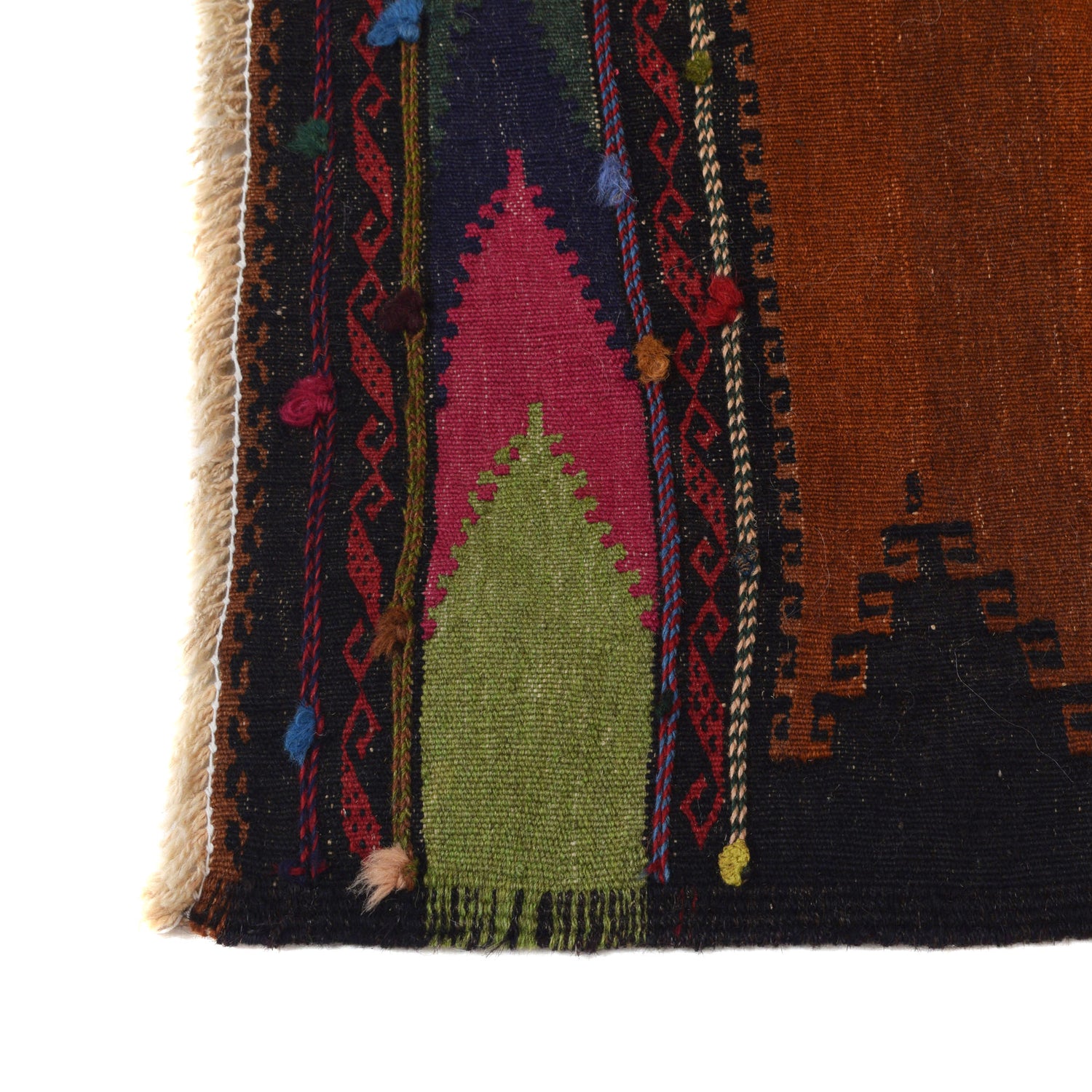 Table Sheet Runner Handmade Brown Curvilinear 5' Runner