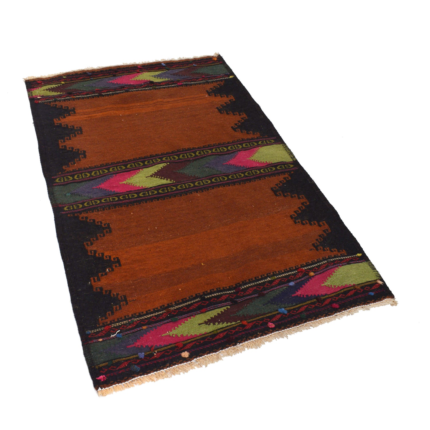 Table Sheet Runner Handmade Brown Curvilinear 5' Runner