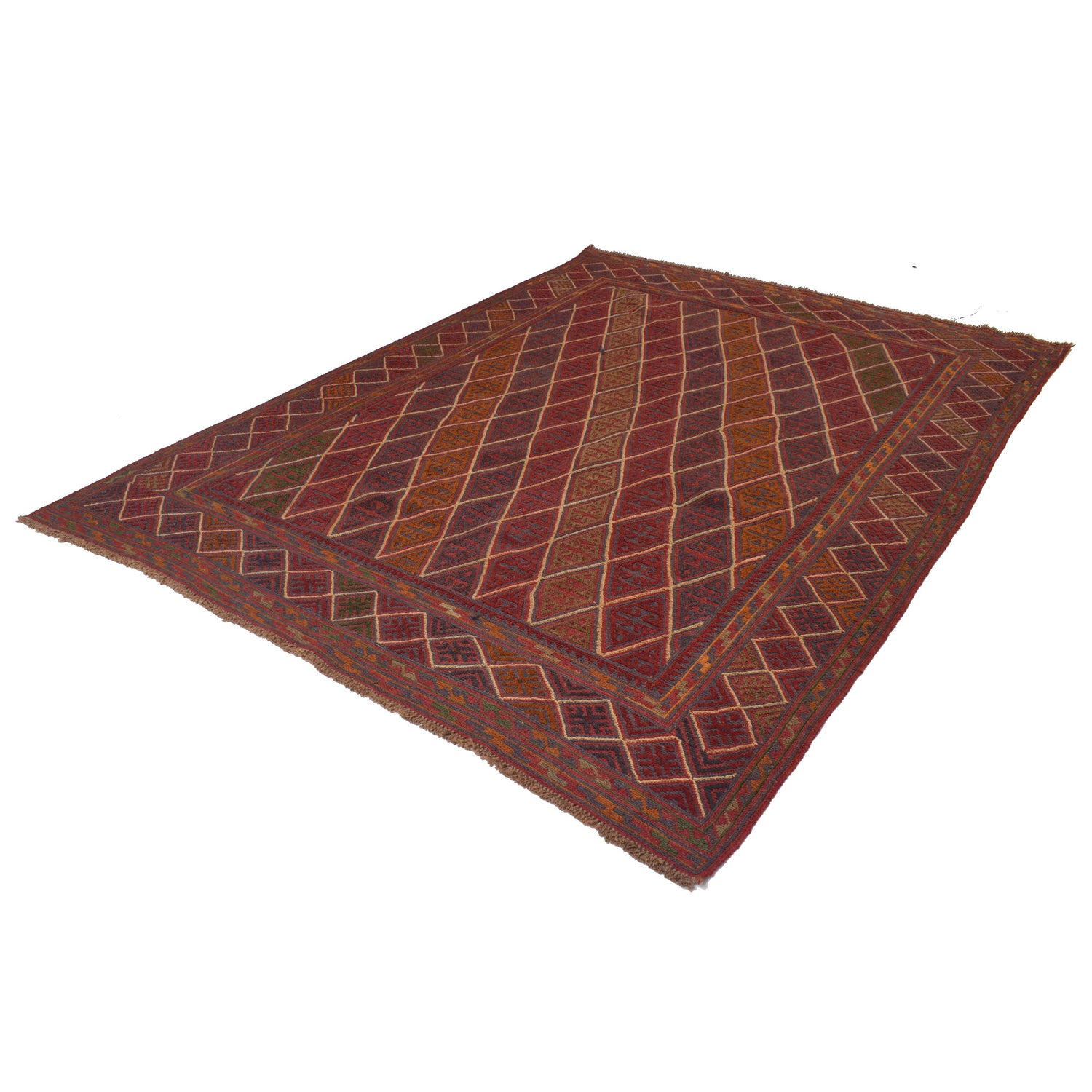 Mashwani Runner Rug Handmade Multi Geometric 6x9 ft