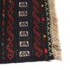Table Sheet Area Rug Runner Handmade Black Curvilinear 4'