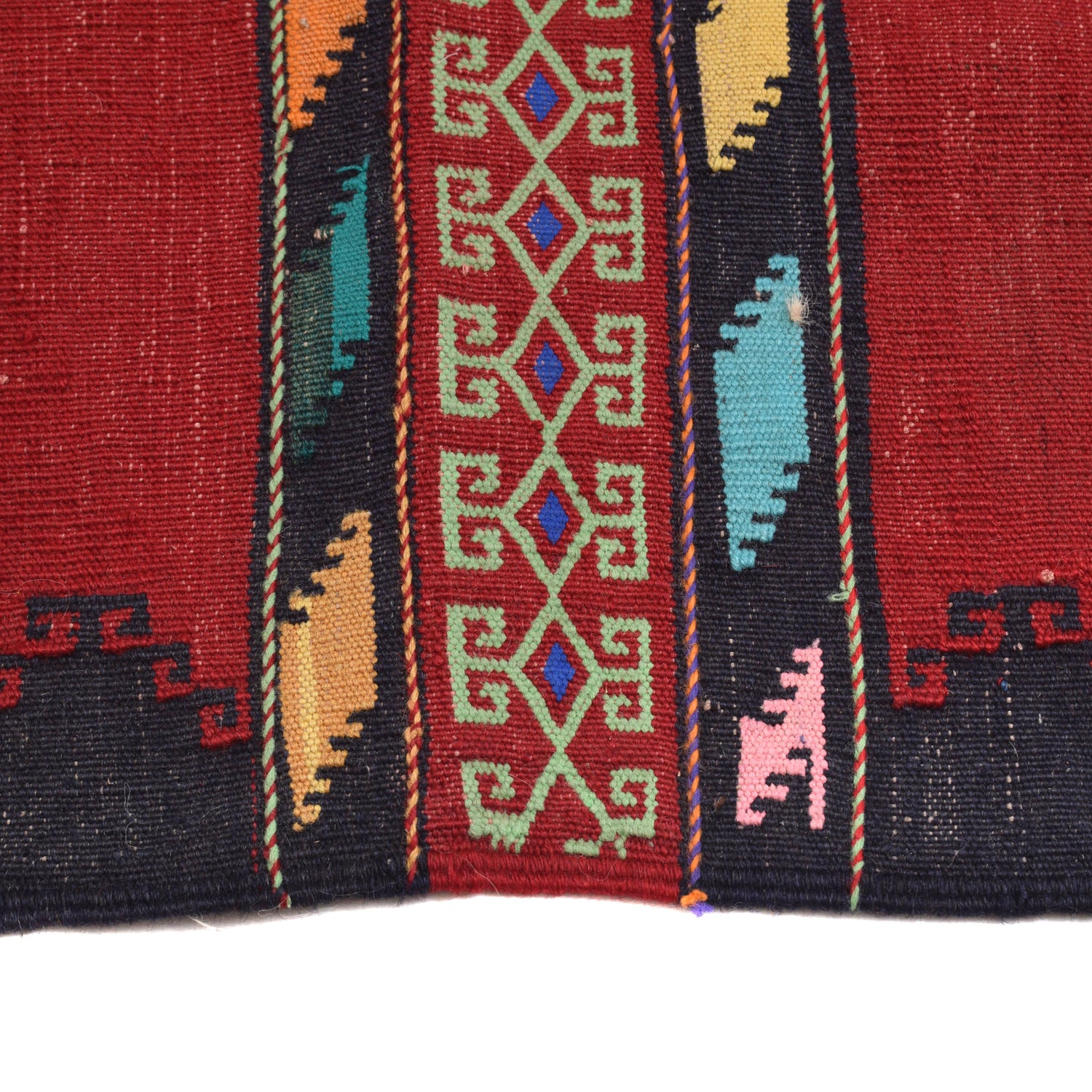 Table Sheet Area Rug Runner Handmade Multi Curvilinear 5'