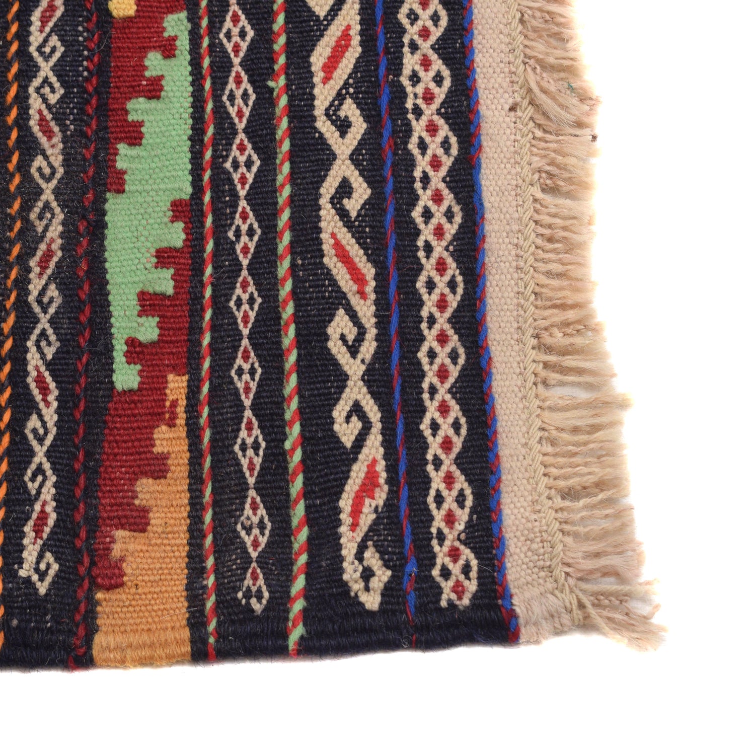 Table Sheet Area Rug Runner Handmade Multi Curvilinear 5'