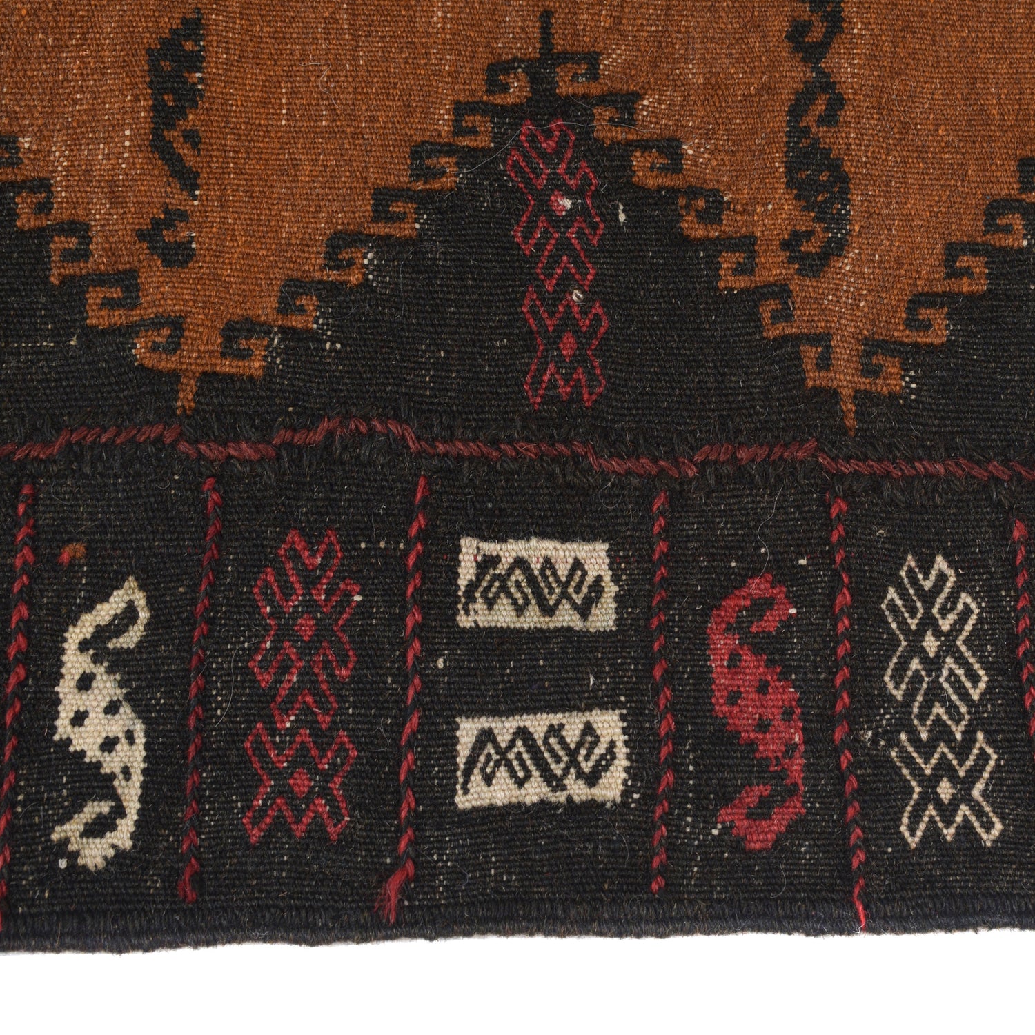 Table Sheet Runner Rug Handmade Brown Curvilinear 4' Runner