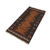 Table Sheet Runner Rug Handmade Brown Curvilinear 4' Runner
