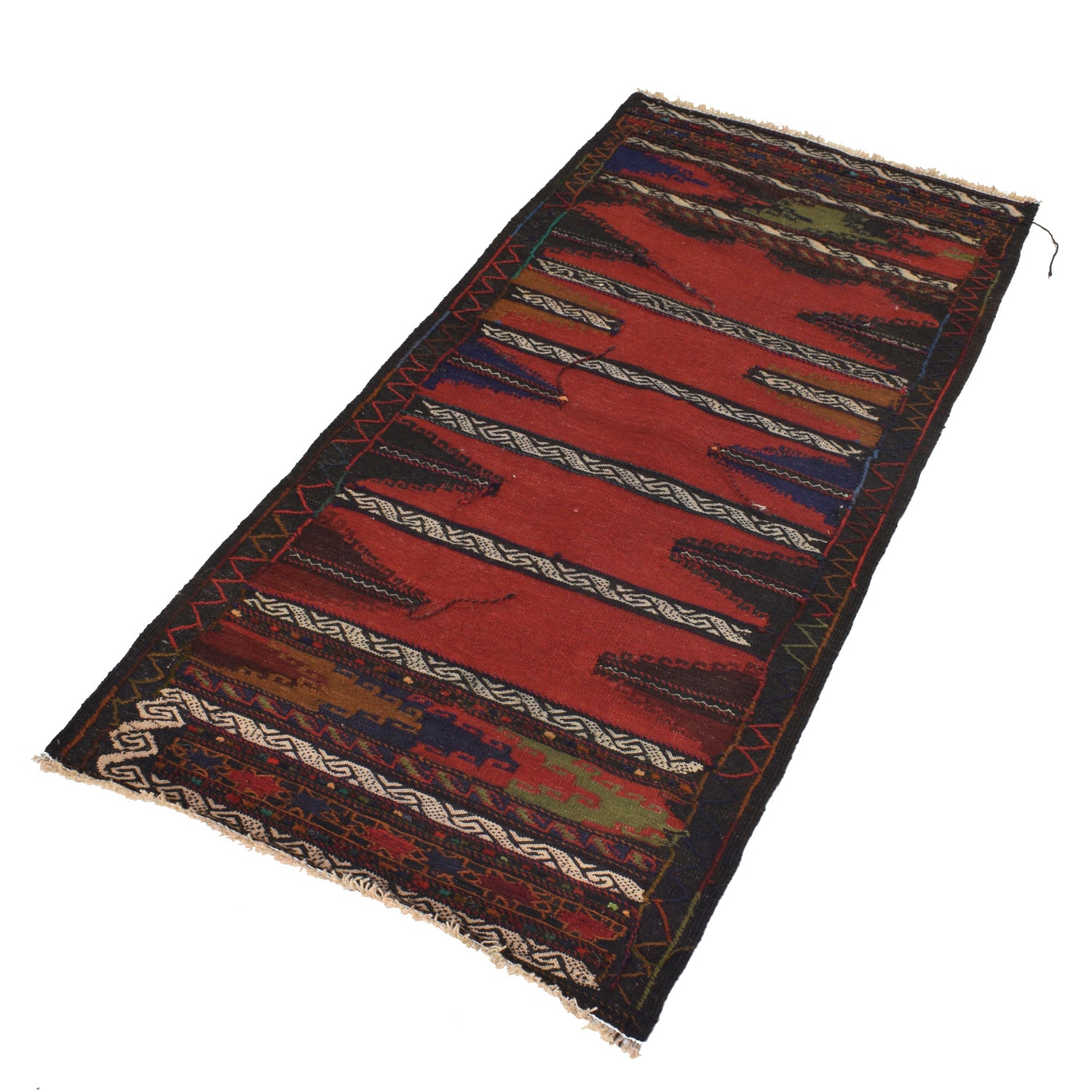 Table Sheet Area Rug Runner Handmade Multi Curvilinear 5'