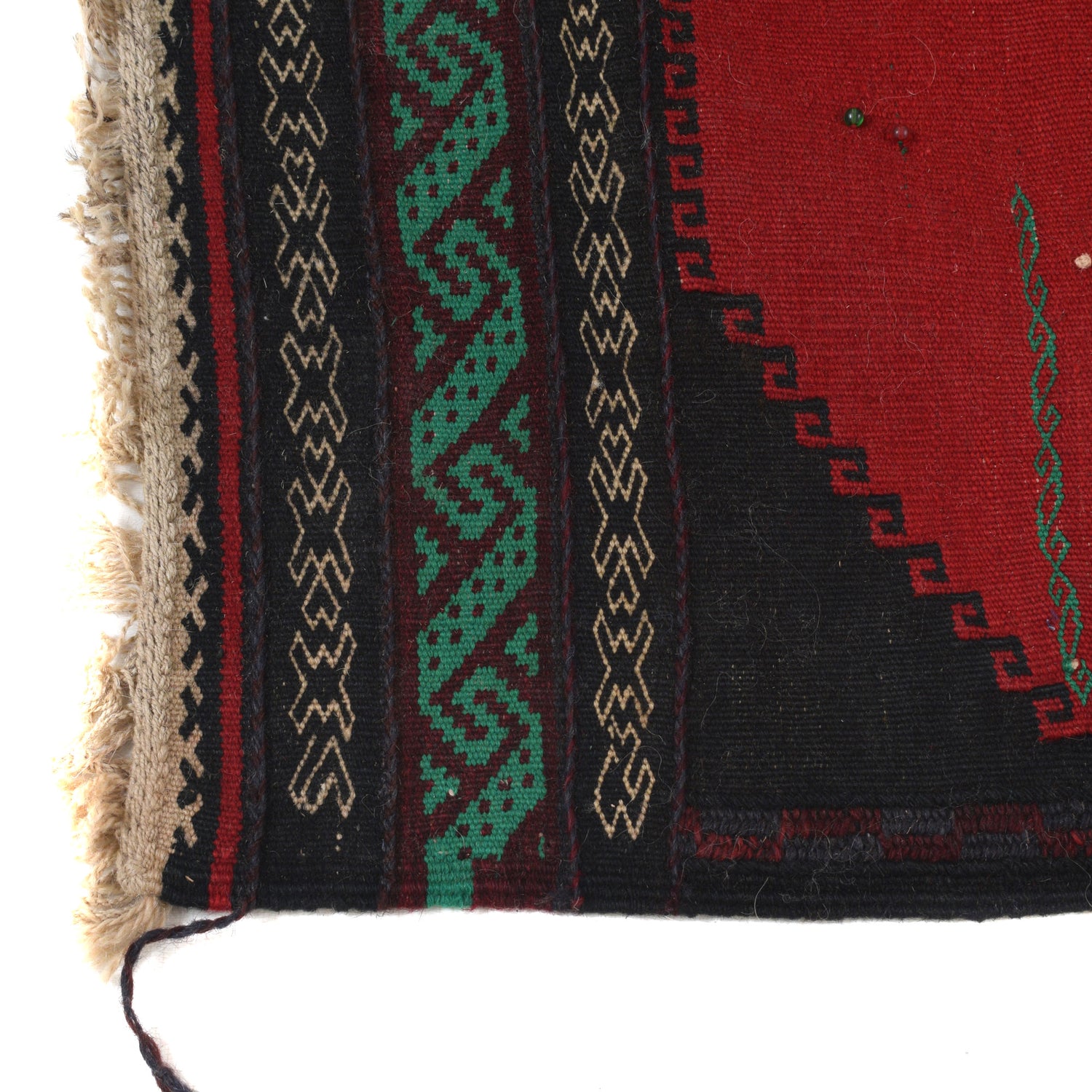 Table Sheet Runner Rug Handmade Red Curvilinear 5' Runner