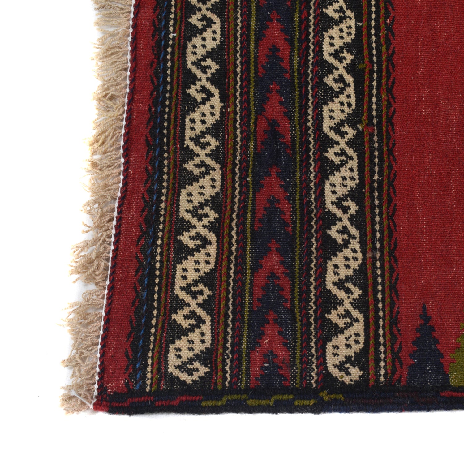 Table Sheet Area Rug Runner Handmade Red Curvilinear 5'