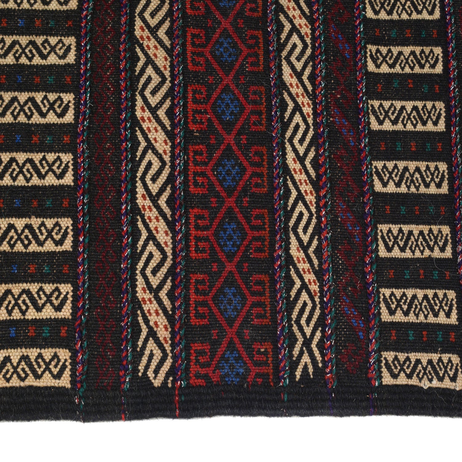 Table Sheet Runner Rug Handmade Multi Curvilinear 5' Runner
