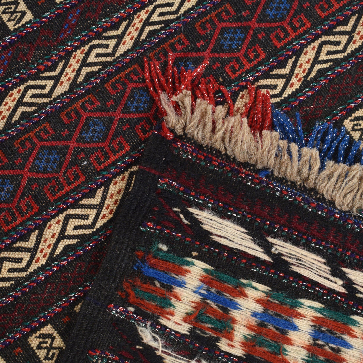 Table Sheet Runner Rug Handmade Multi Curvilinear 5' Runner