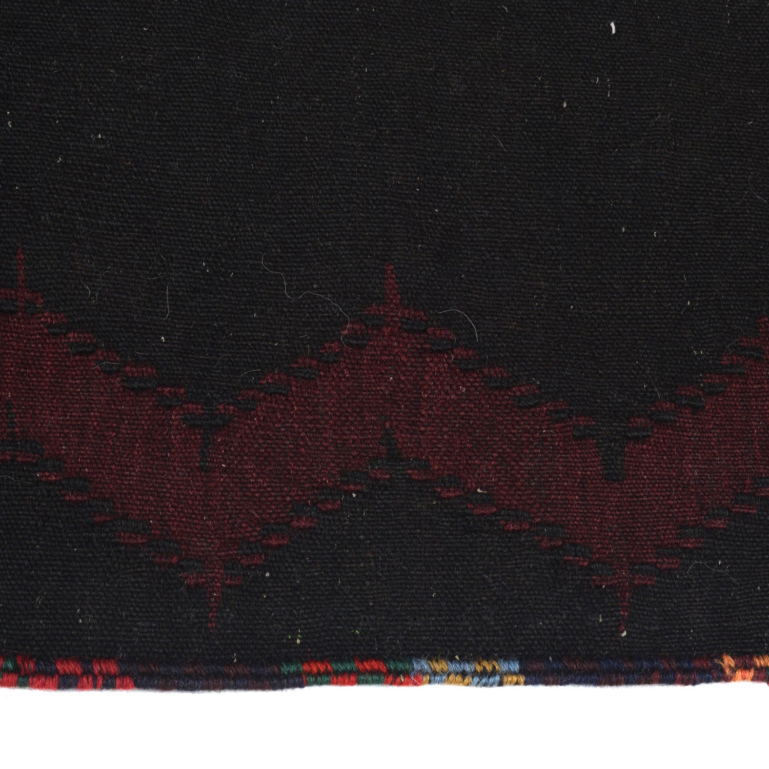 Table Sheet Runner Rug Handmade Black Curvilinear 5' Runner