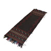 Table Sheet Runner Rug Handmade Black Curvilinear 5' Runner