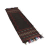 Table Sheet Runner Rug Handmade Black Curvilinear 5' Runner