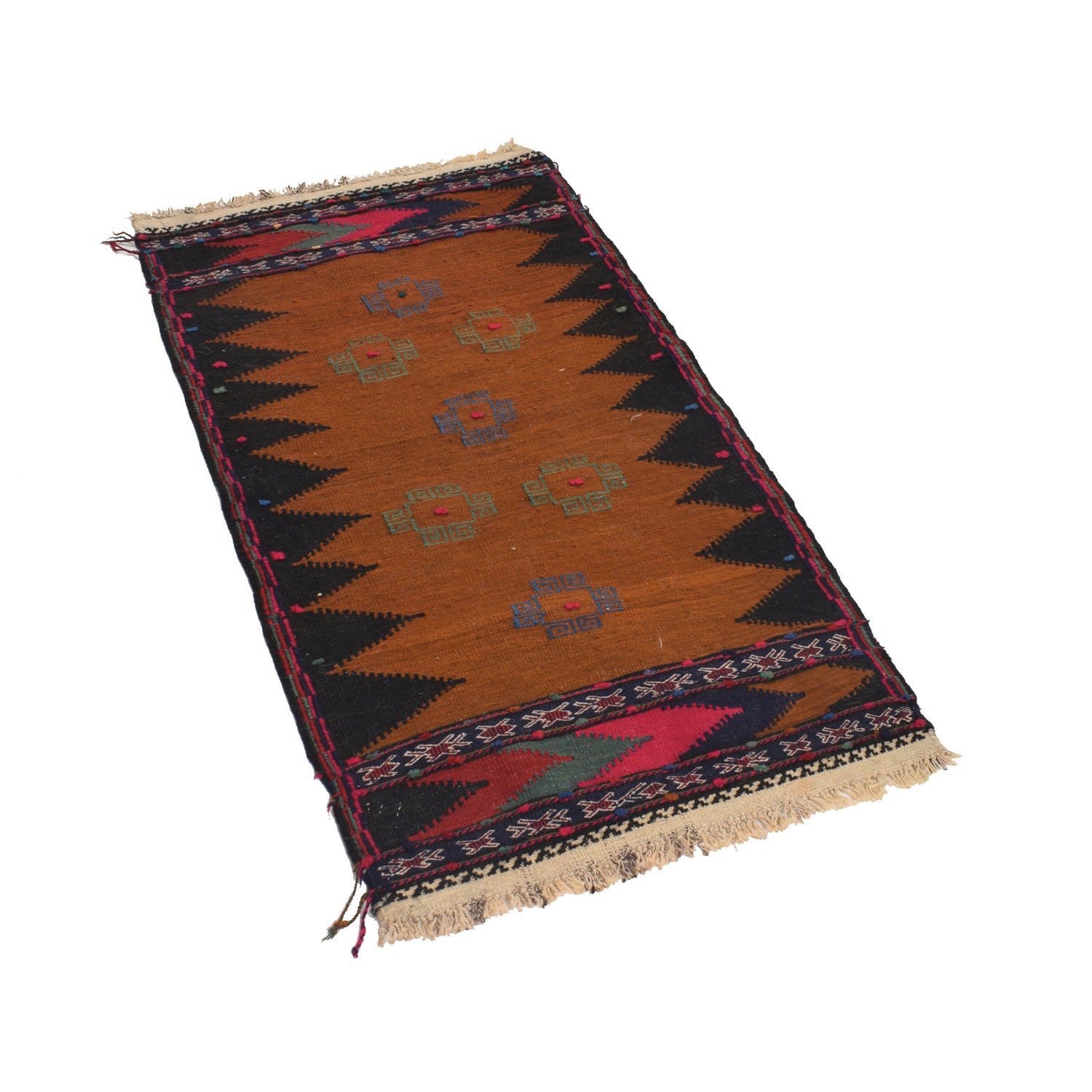 Table Sheet Runner Handmade Brown Curvilinear 4' Runner